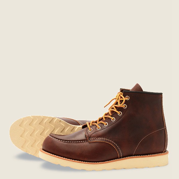 Botas Red Wing Heritage Hombre Marrom - Classic Moc - 6-Inch Oil-Slick Cuero - 780-SHWVQX